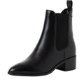 Stivaletti Chelsea Donna con Tacco in Pelle Nera