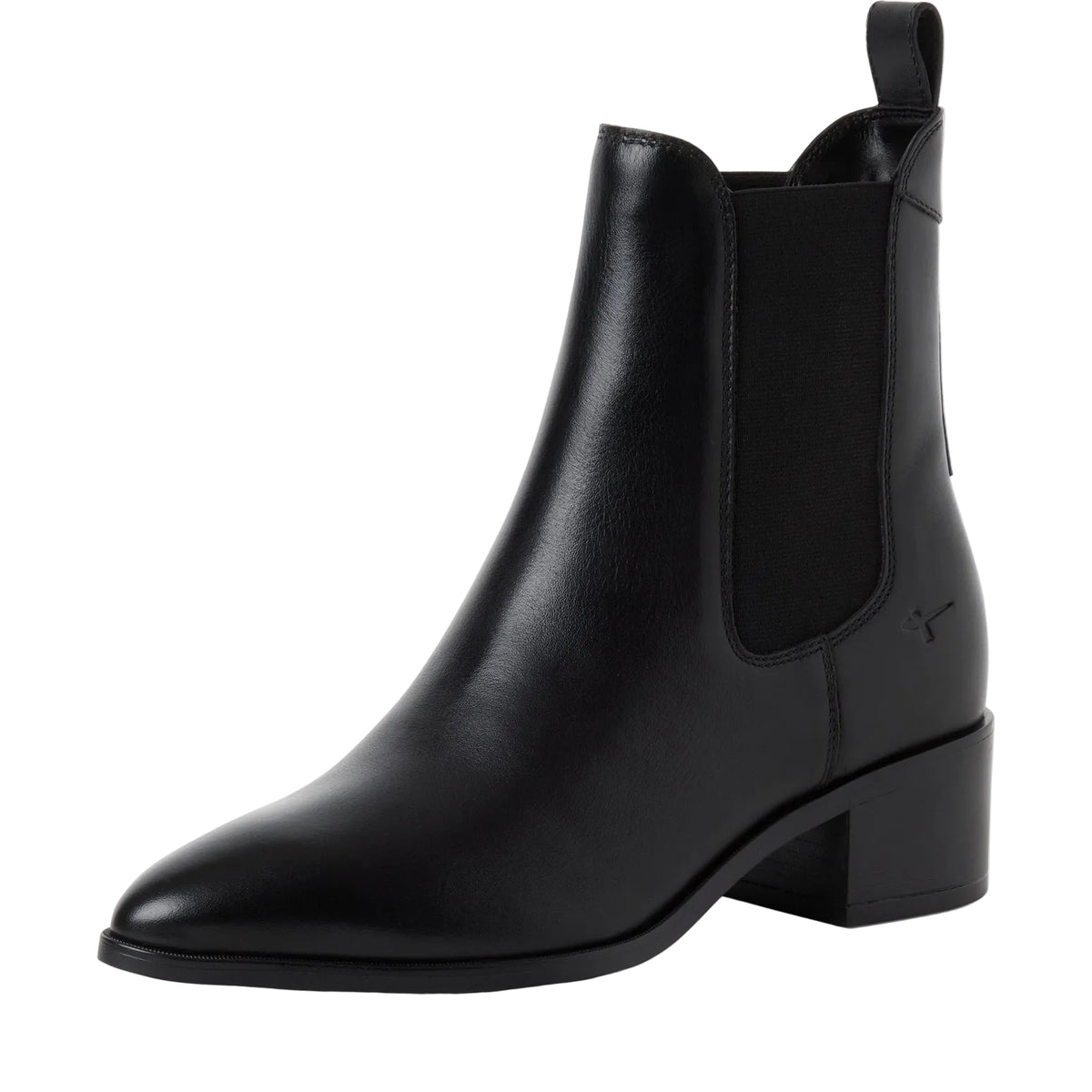Stivaletti Chelsea Donna con Tacco in Pelle Nera