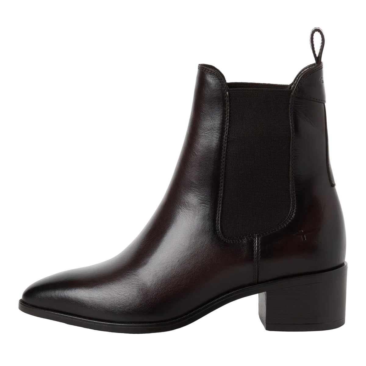 Stivaletti Chelsea Donna con Tacco in Pelle Marrone