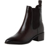 Stivaletti Chelsea Donna con Tacco in Pelle Marrone
