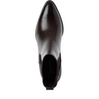 Stivaletti Chelsea Donna con Tacco in Pelle Marrone