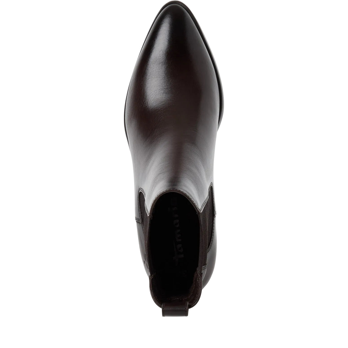 Stivaletti Chelsea Donna con Tacco in Pelle Marrone