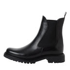 Stivaletti Chelsea Donna con Tacco Basso in Pelle Nera