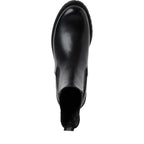 Stivaletti Chelsea Donna con Tacco Basso in Pelle Nera