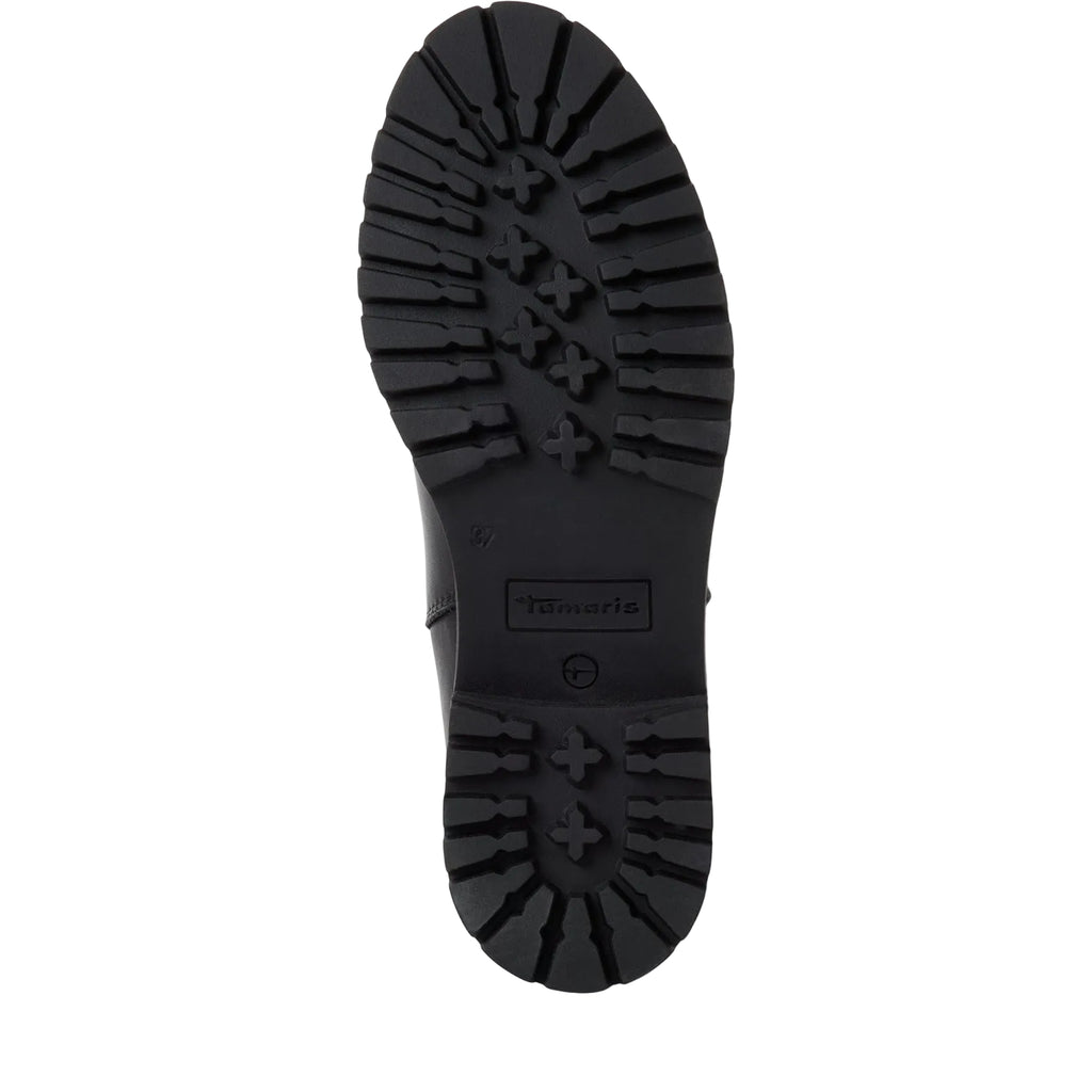 Stivaletti Chelsea Donna con Tacco Basso in Pelle Nera