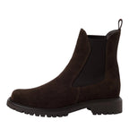 Stivaletti Chelsea Donna con Tacco Basso Scamosciati Marrone