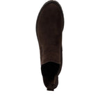 Stivaletti Chelsea Donna con Tacco Basso Scamosciati Marrone