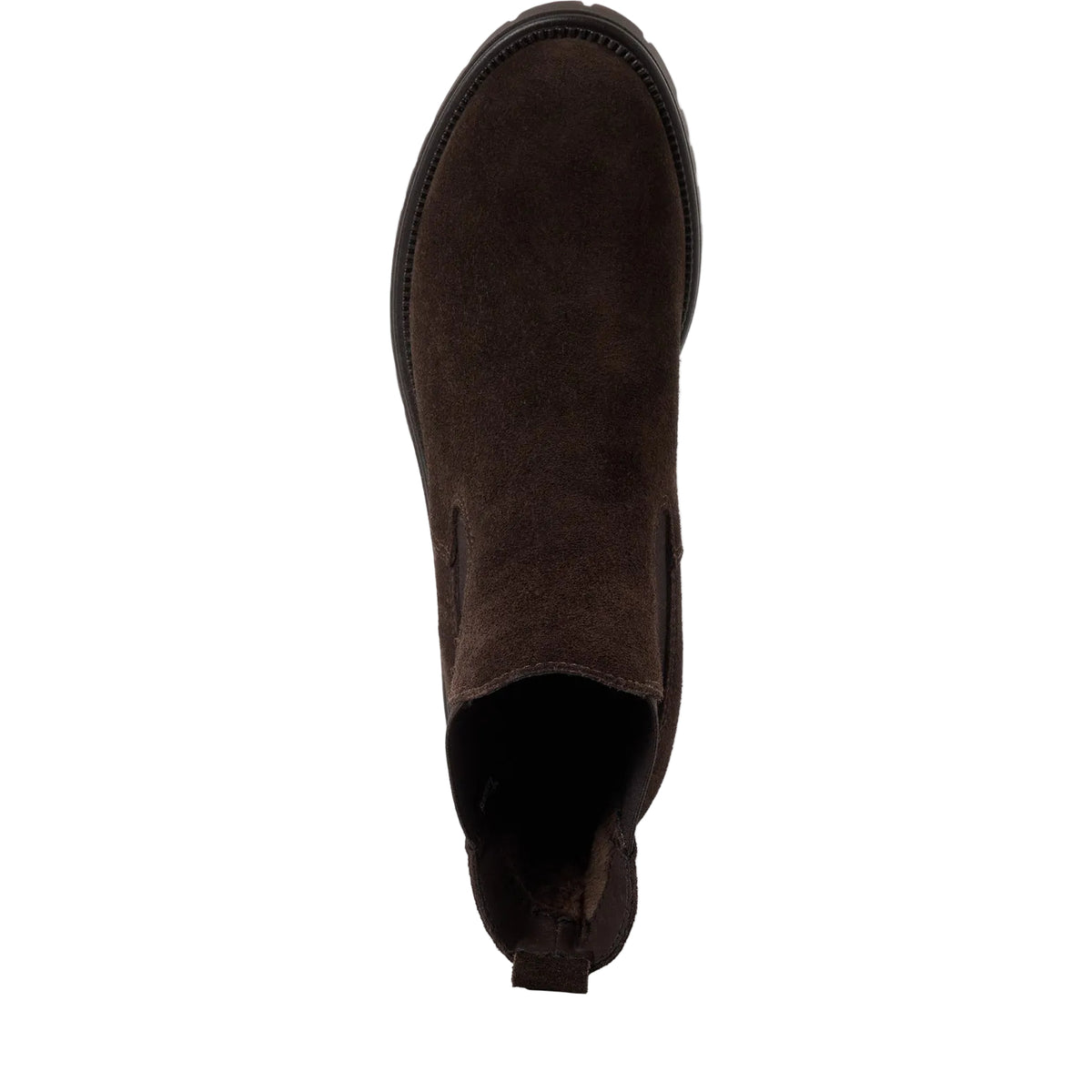Stivaletti Chelsea Donna con Tacco Basso Scamosciati Marrone