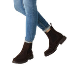 Stivaletti Chelsea Donna con Tacco Basso Scamosciati Marrone