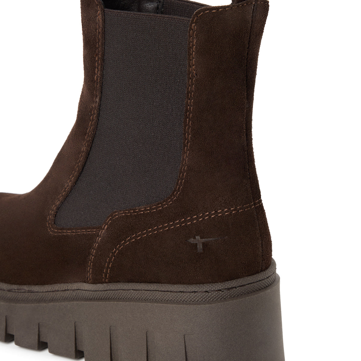 Stivaletti Chelsea Donna con Zeppa Scamosciati Marrone
