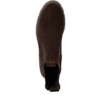 Stivaletti Chelsea Donna con Zeppa Scamosciati Marrone