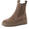Stivaletti Chelsea Donna con Zeppa in Pelle Beige
