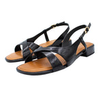 Sandali bassi donna in vernice nero