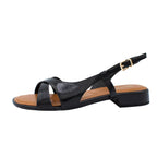 Sandali bassi donna in vernice nero