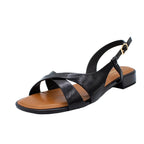 Sandali bassi donna in vernice nero