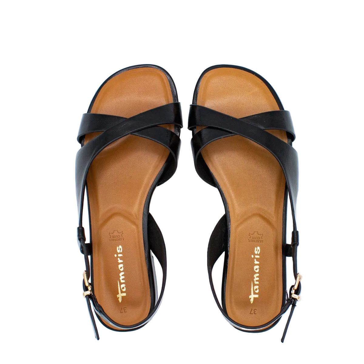 Sandali bassi donna in vernice nero