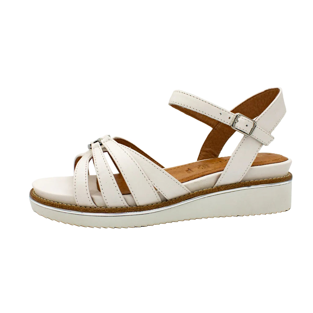 Sandali comfort donna in pelle bianco