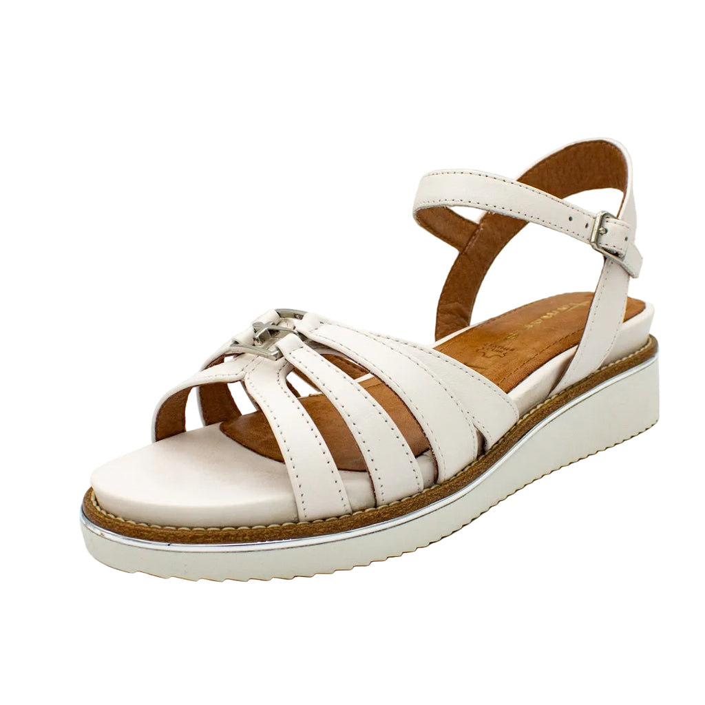 Sandali comfort donna in pelle bianco