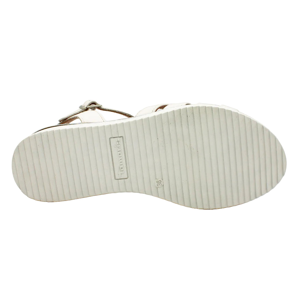 Sandali comfort donna in pelle bianco