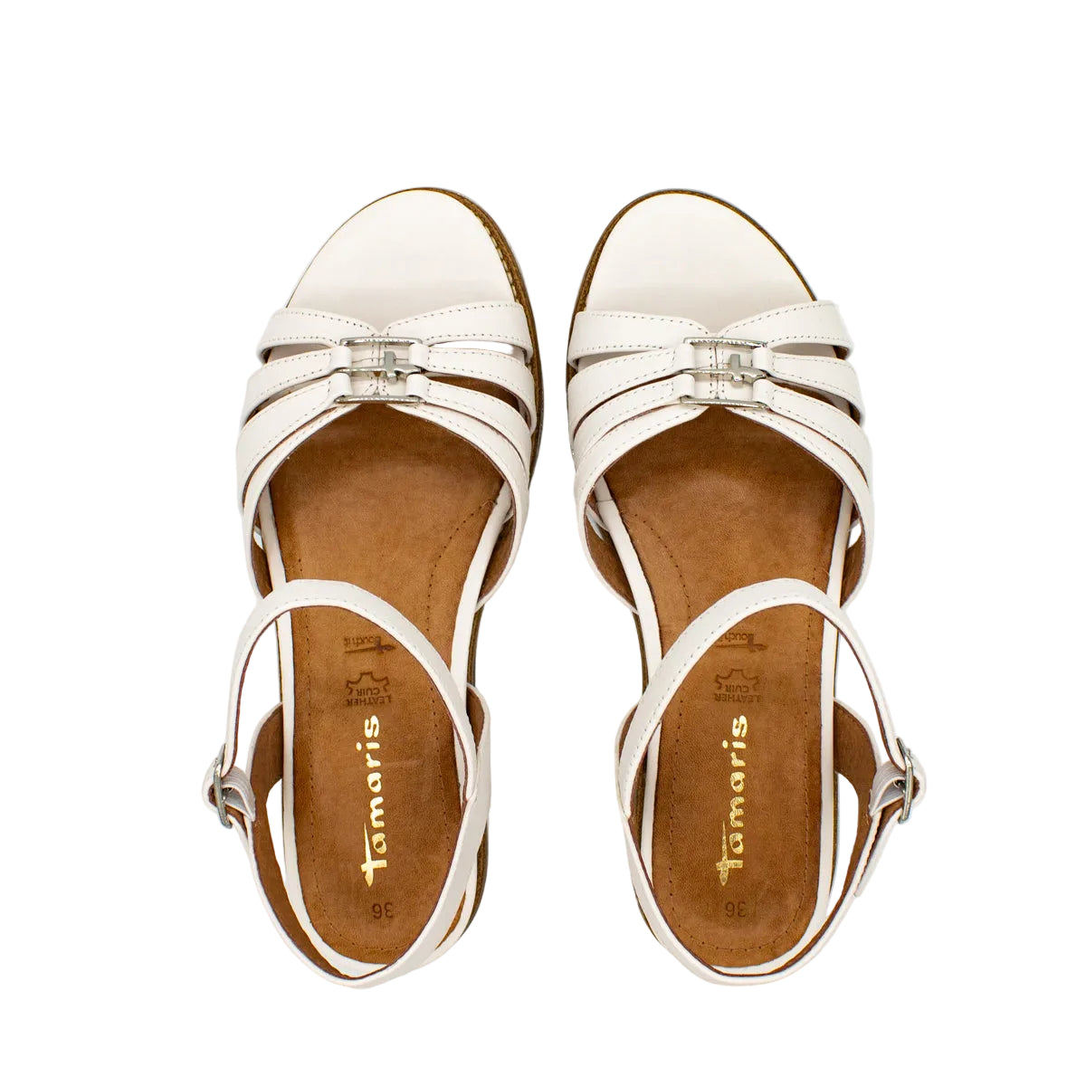 Sandali comfort donna in pelle bianco
