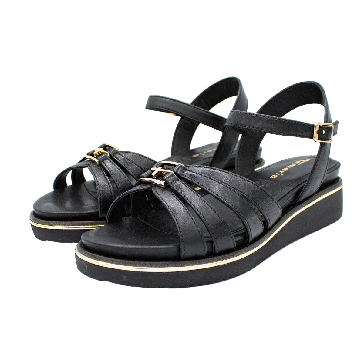 Sandali comfort donna in pelle nero
