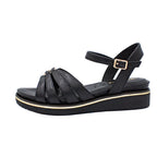 Sandali comfort donna in pelle nero