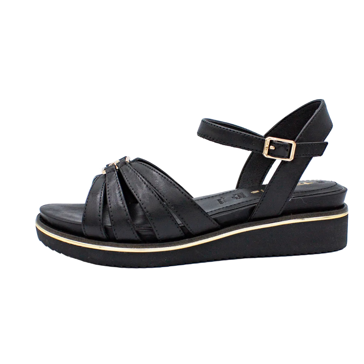 Sandali comfort donna in pelle nero