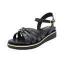 Sandali comfort donna in pelle nero