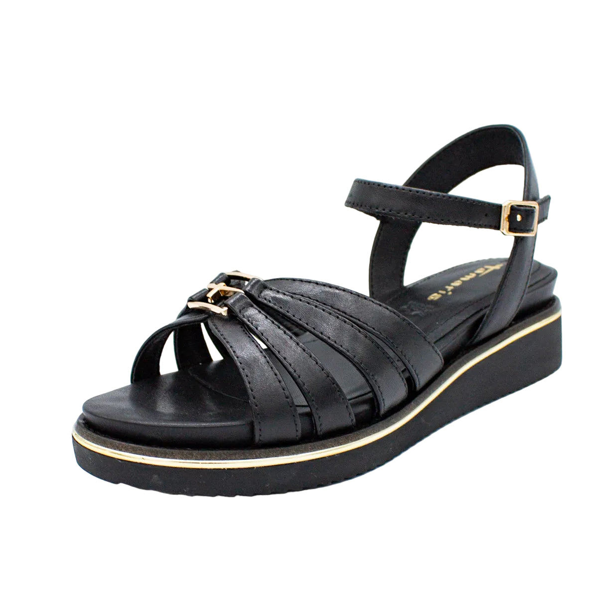 Sandali comfort donna in pelle nero