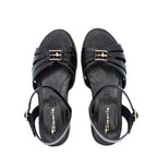 Sandali comfort donna in pelle nero