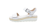 Sandali in pelle con velcri bianco