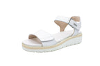 Sandali in pelle con velcri bianco