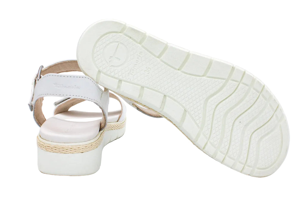 Sandali in pelle con velcri bianco
