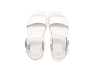 Sandali in pelle con velcri bianco