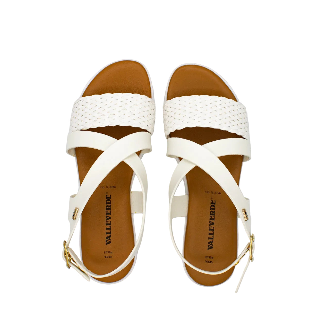 Sandali donna con zeppa bianco