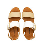 Sandali donna con fibbia decorativa beige