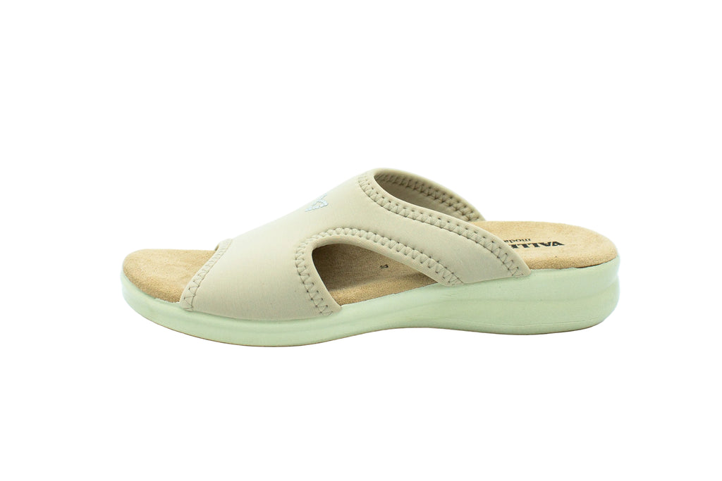 Ciabatte in tessuto elasticizzato beige