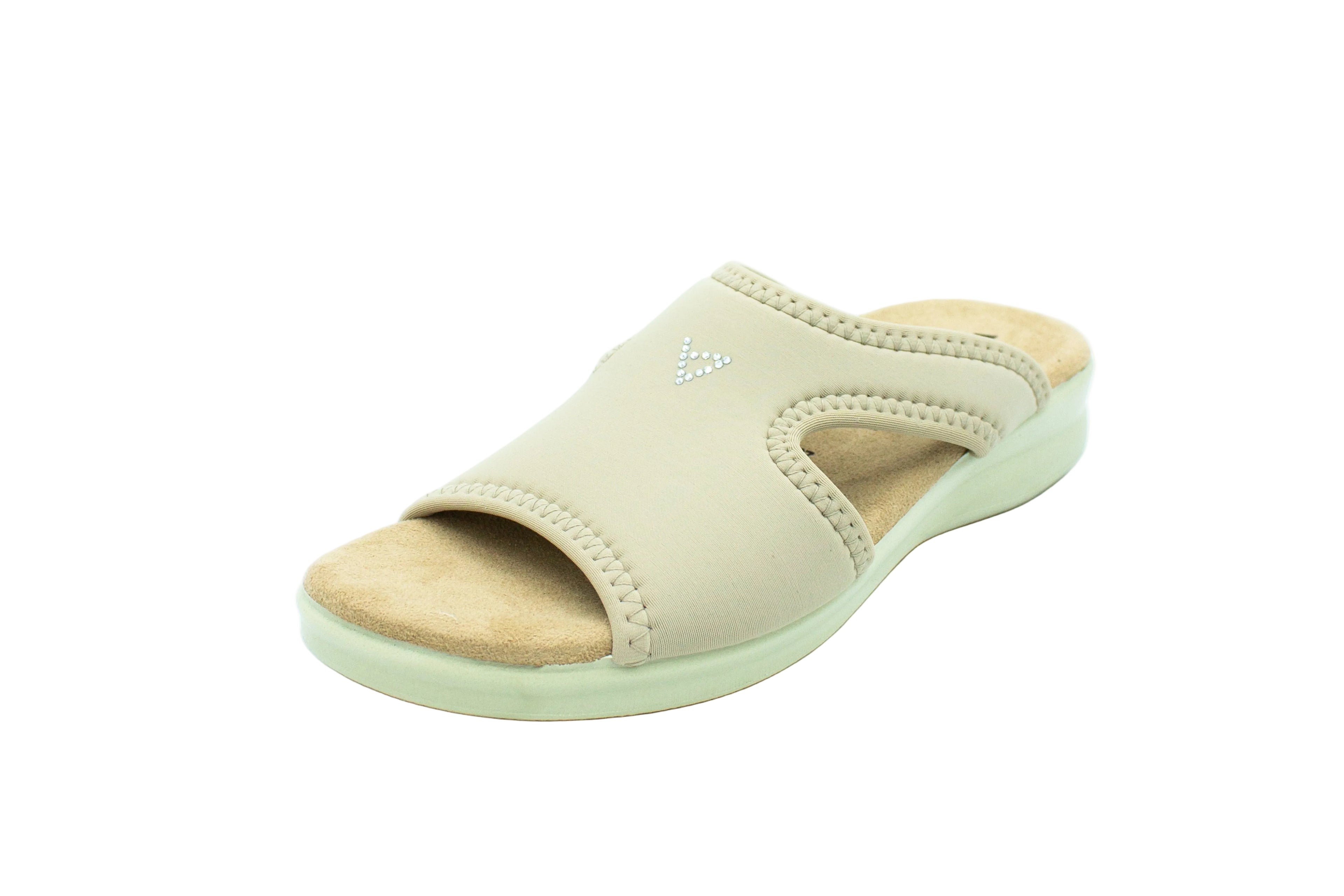 Ciabatte in tessuto elasticizzato beige