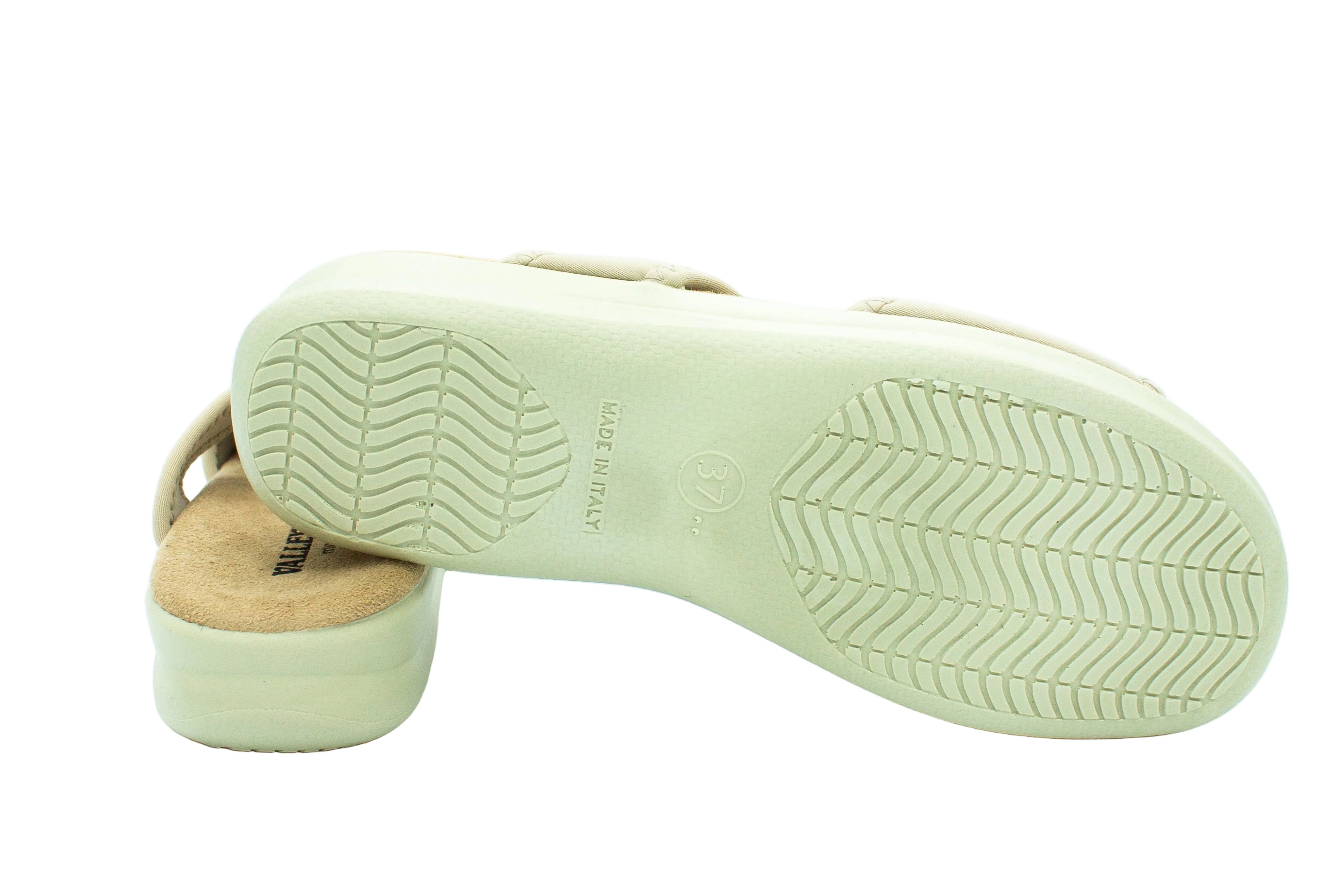 Ciabatte in tessuto elasticizzato beige