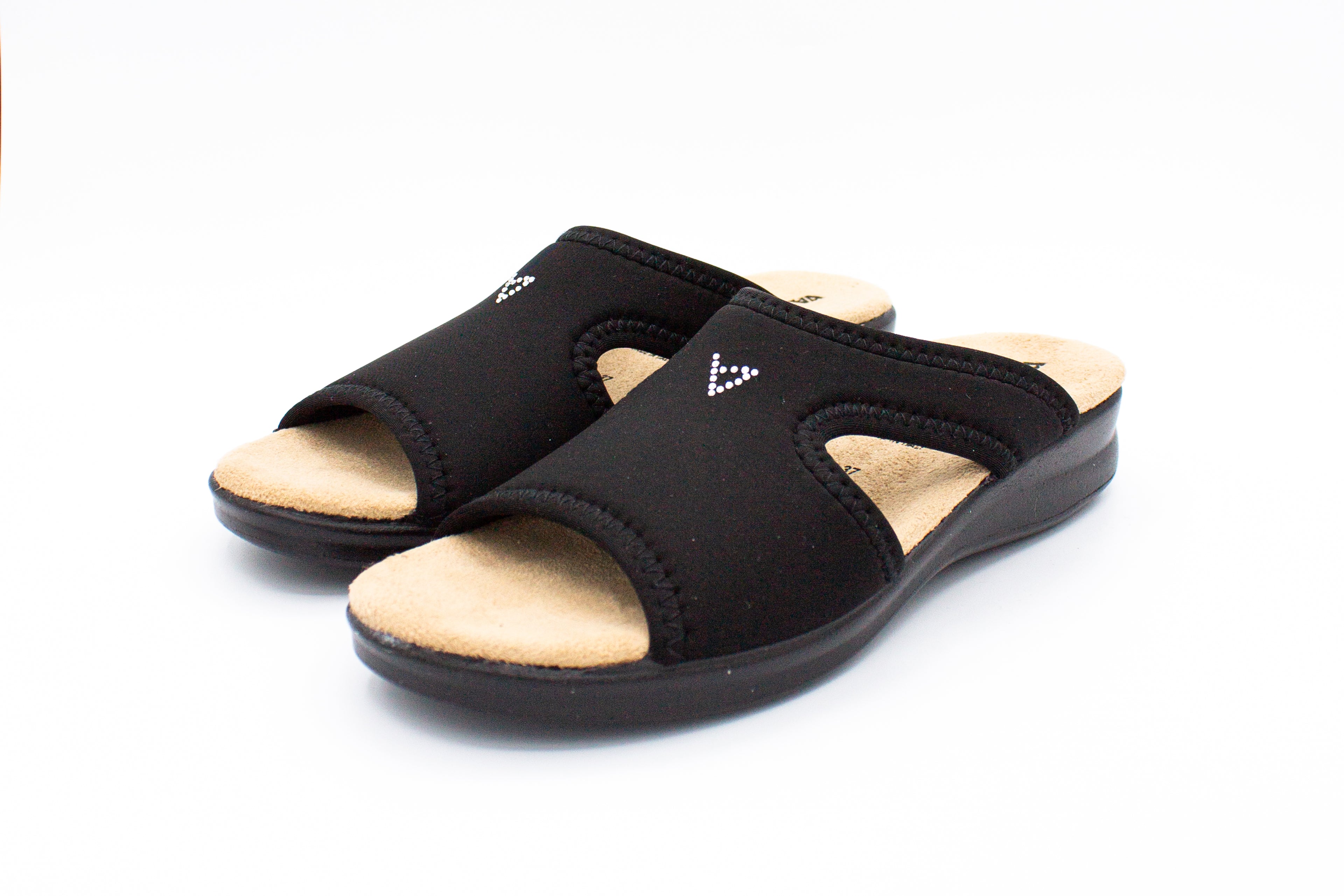 Ciabatte in tessuto elasticizzato nero