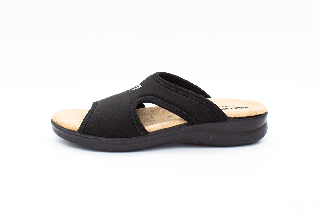 Ciabatte in tessuto elasticizzato nero