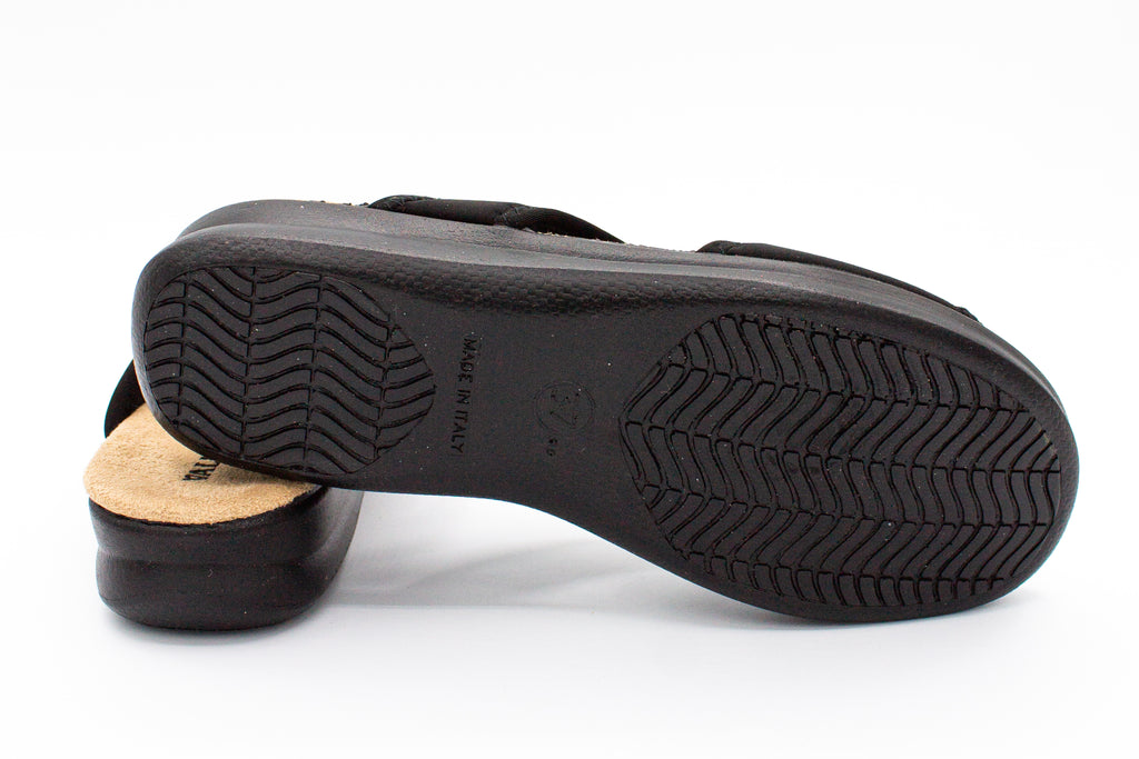 Ciabatte in tessuto elasticizzato nero