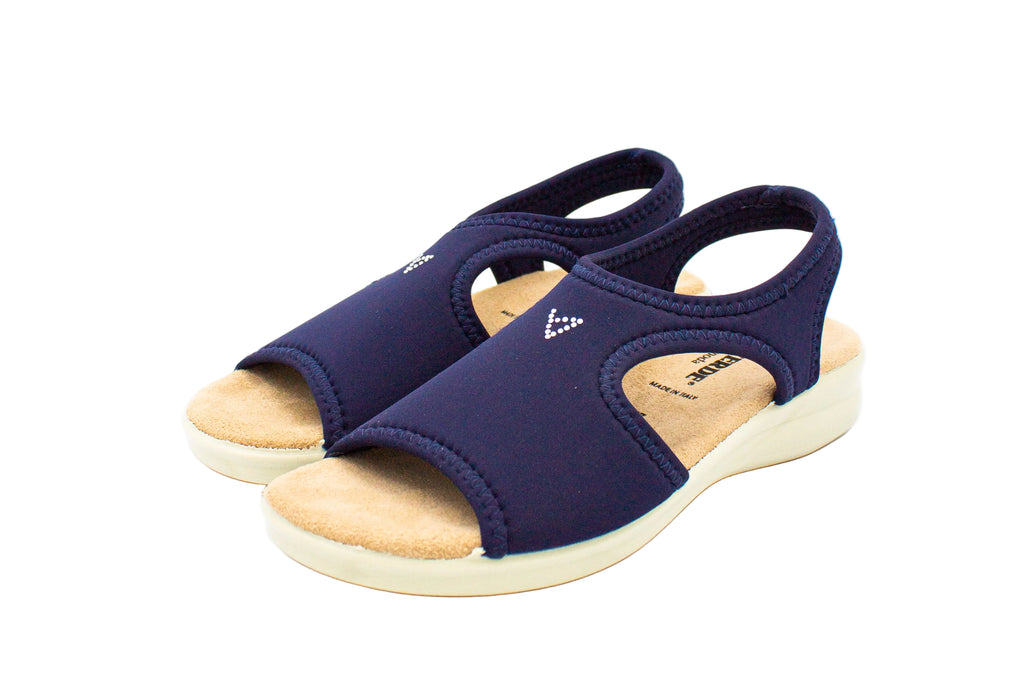 Sandali in tessuto elasticizzato blu