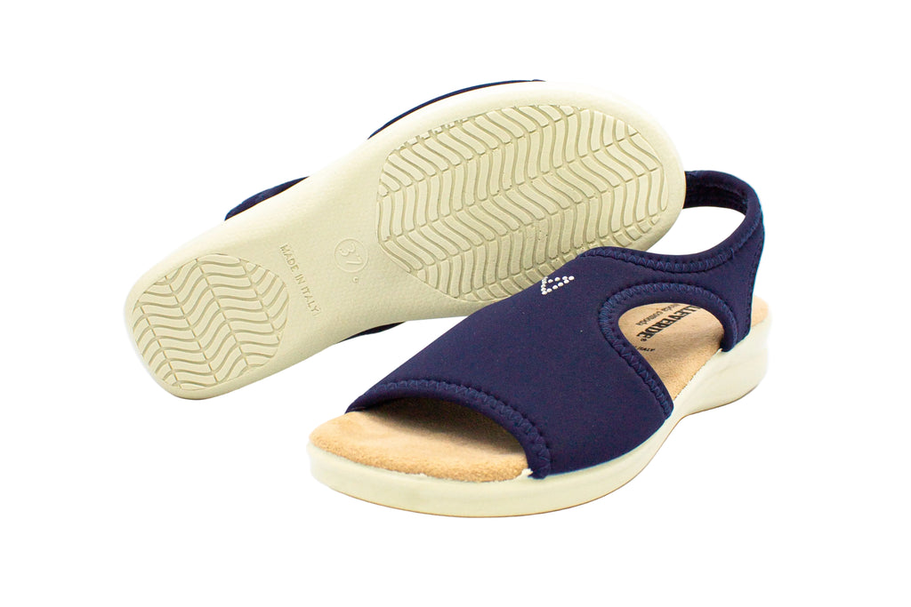 Sandali in tessuto elasticizzato blu