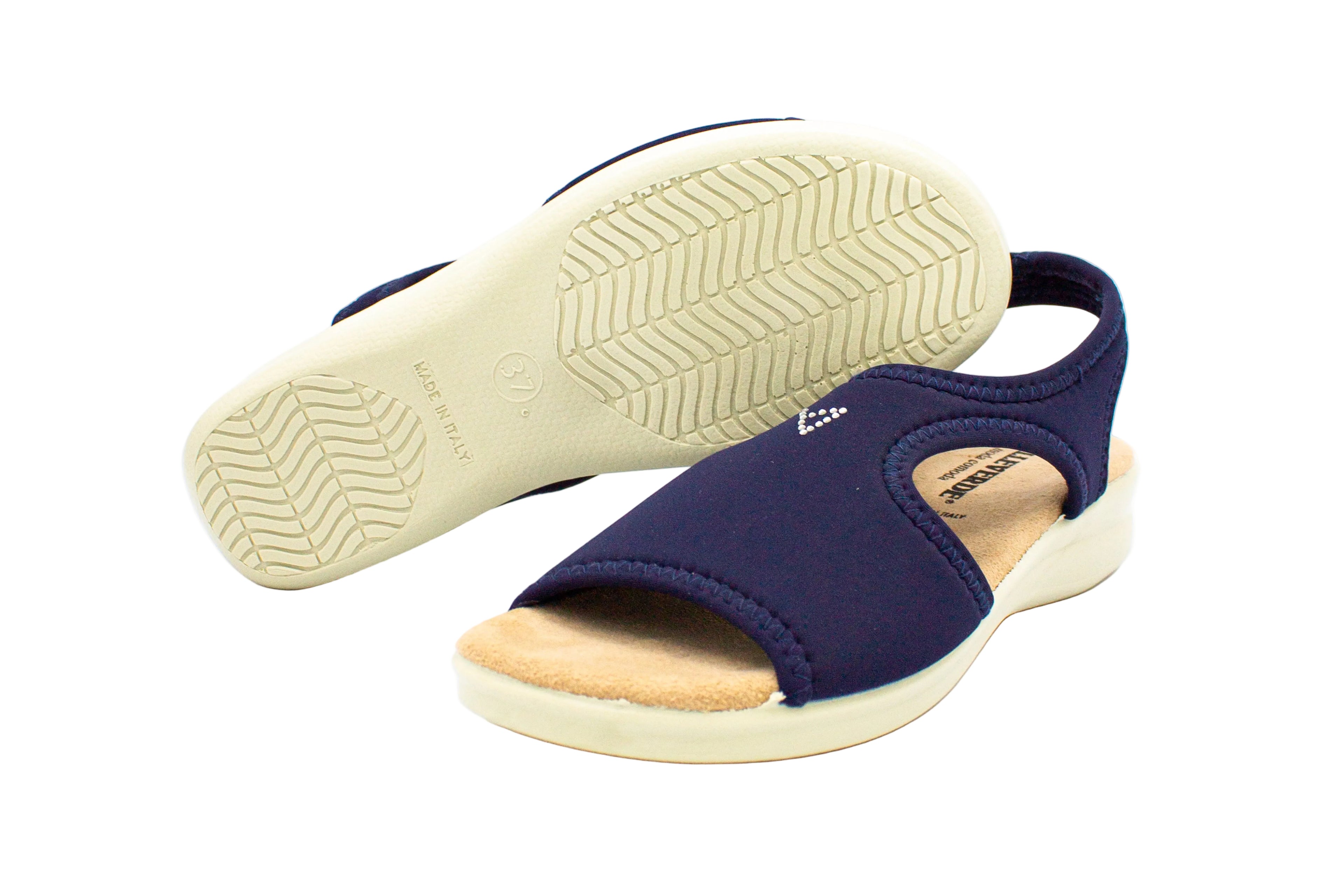 Sandali in tessuto elasticizzato blu