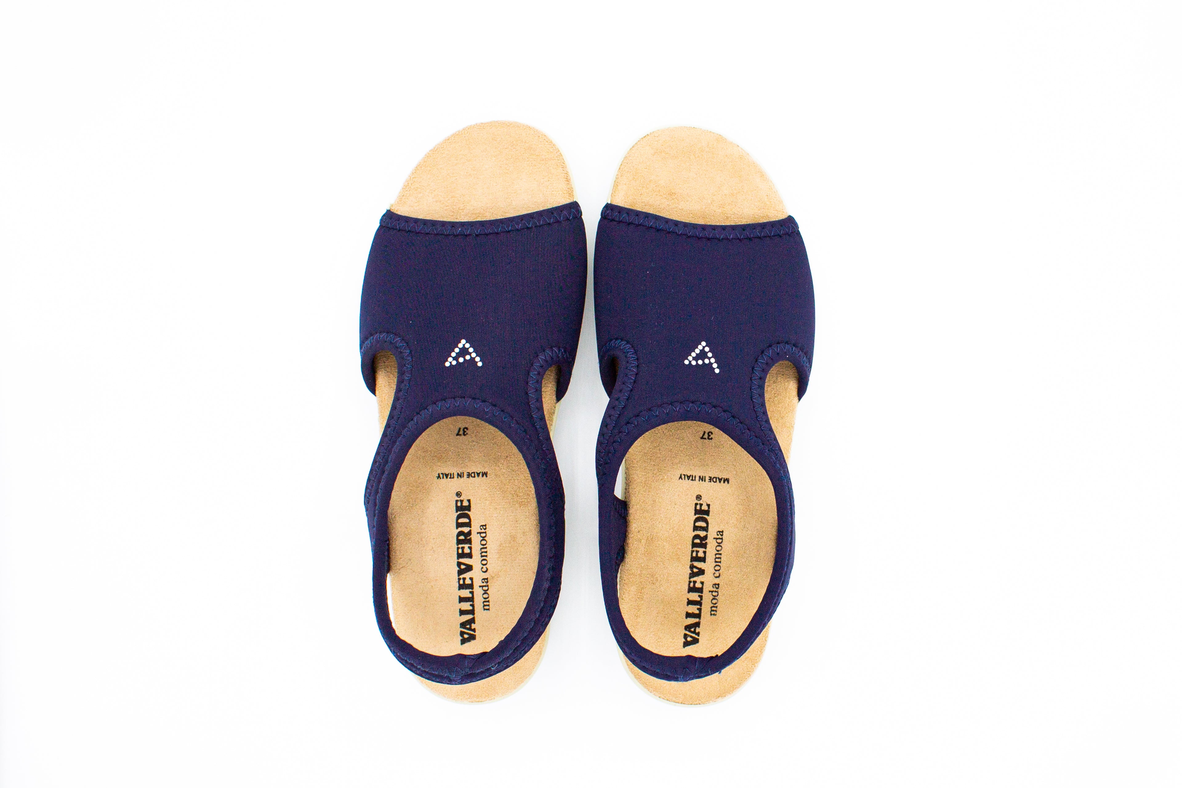 Sandali in tessuto elasticizzato blu