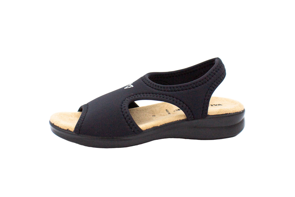 Sandali in tessuto elasticizzato nero