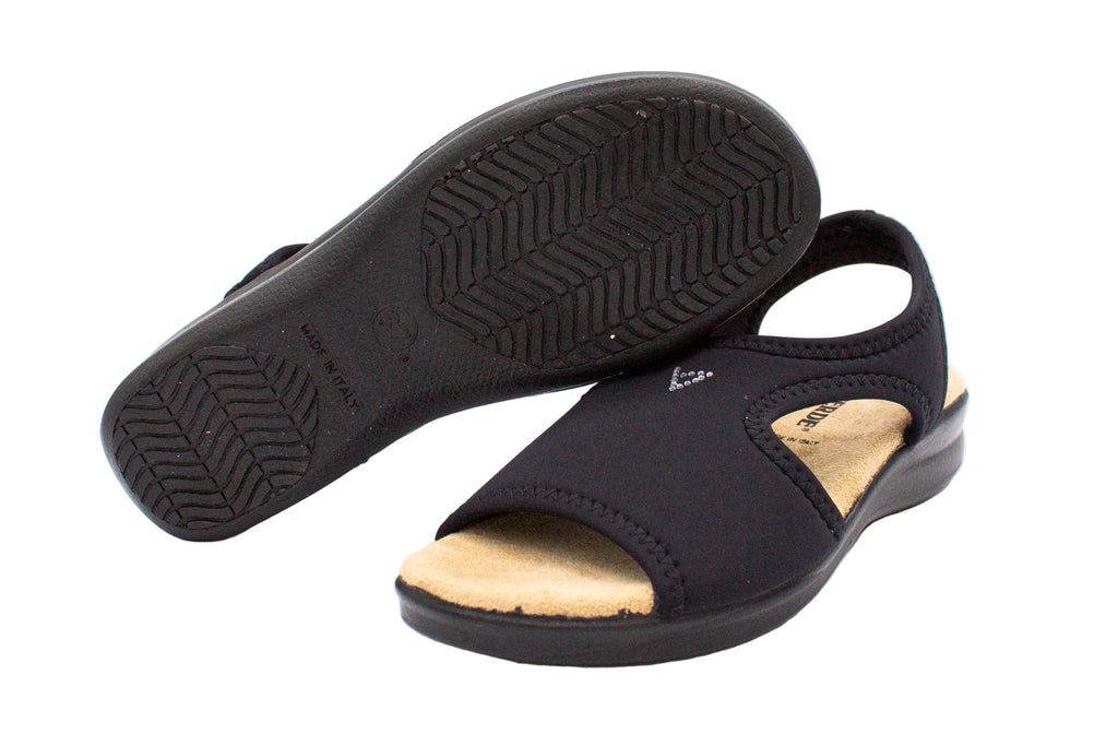 Sandali in tessuto elasticizzato nero