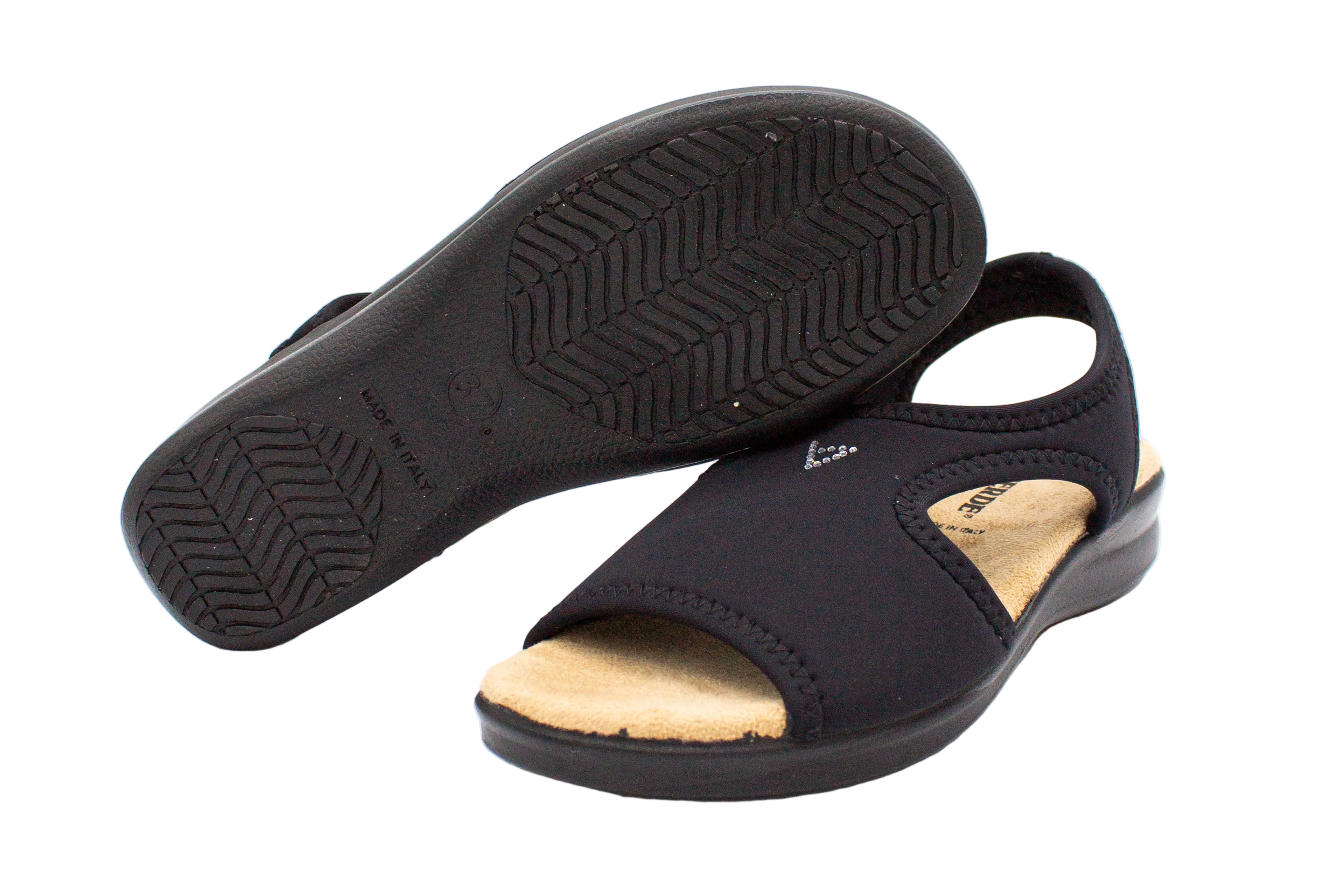 Sandali in tessuto elasticizzato nero