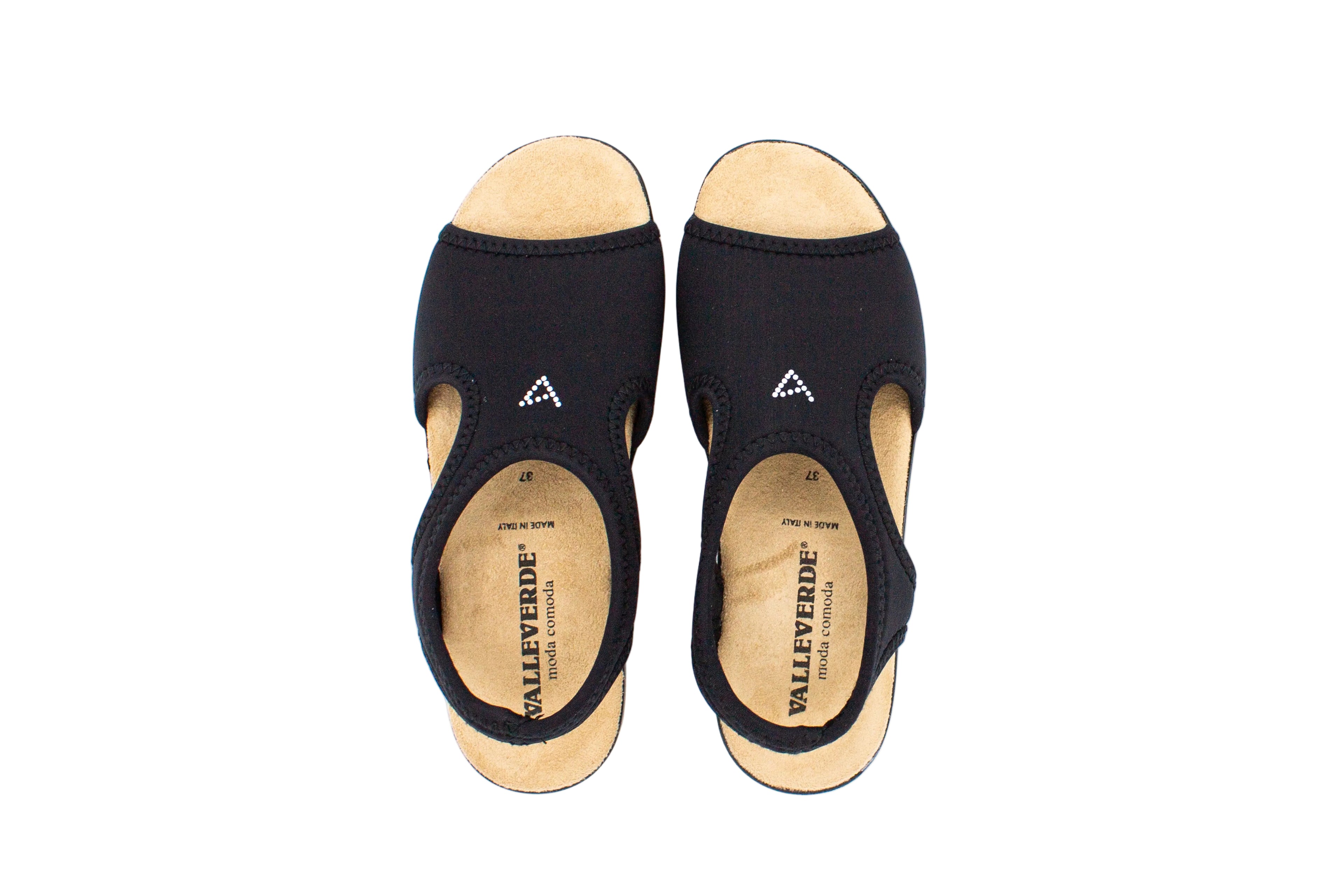Sandali in tessuto elasticizzato nero